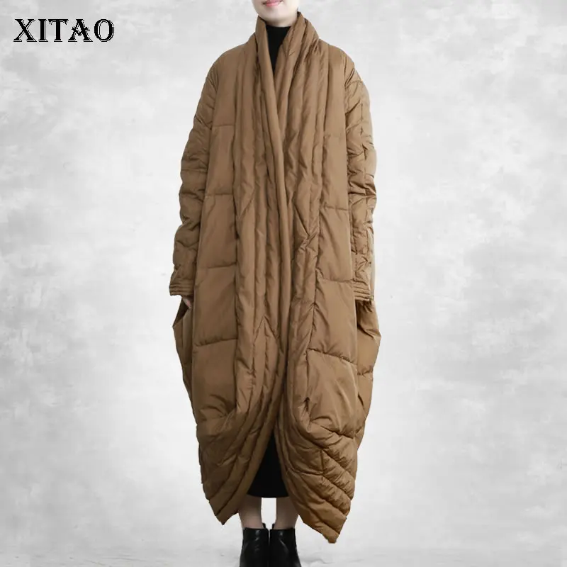 

XITAO Art, винтажные пуховики, модные, свободные, большие размеры, женские, 2021, зимние, новые, сохраняющие тепло, женские, одноцветные, универсаль...