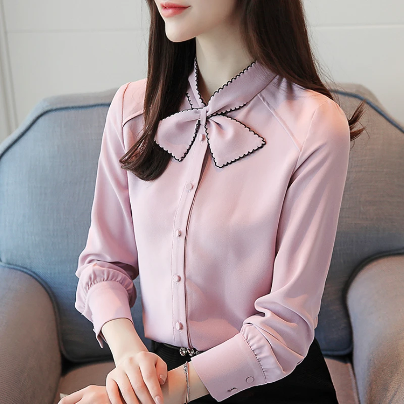 Женские топы и блузки с длинным рукавом рубашки шифоновая блуза модные женские
