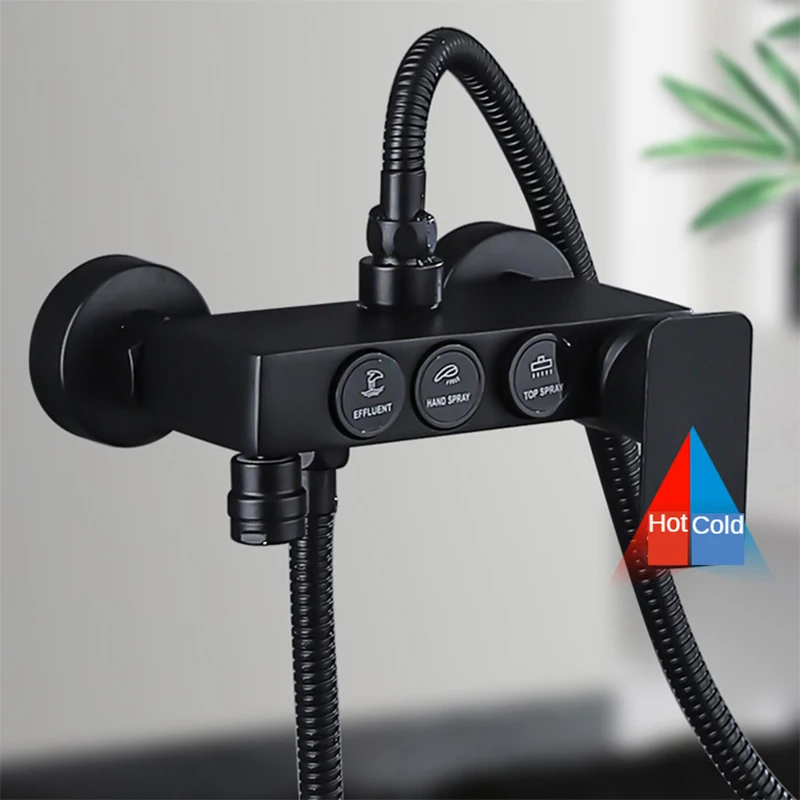 YCRAYS черный латунный смеситель для душа ванной комнаты дождевой ванны горячей и