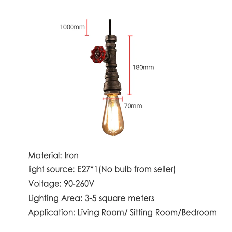 Винтажный настенный светильник из железа с одной головкой s образные лампы для