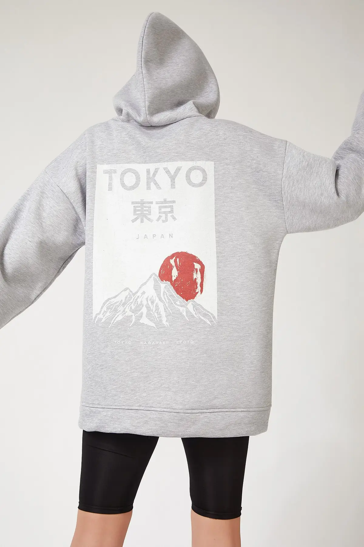 Счастливый ист. Женская зимняя Толстовка Оверсайз с капюшоном OX00046 | одежда