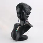 Черная Смола 3D манекен бюст Женщина фигура дисплей ожерелье серьги ювелирные изделия