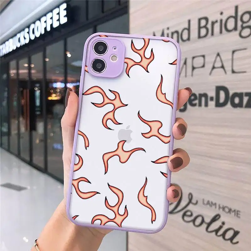 

aesthetics Blue Flame Fire Phone Case matte transparent For iphone 7 8 11 12 plus mini x xs xr pro max cover