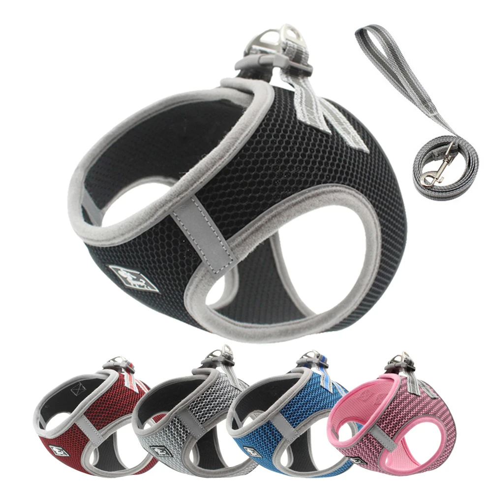 

Breathable Pet Harness Chest Strap Leashes Glow In The Dark for Pomeranian French Bulldog Small and Medium Sized Dog Accessories