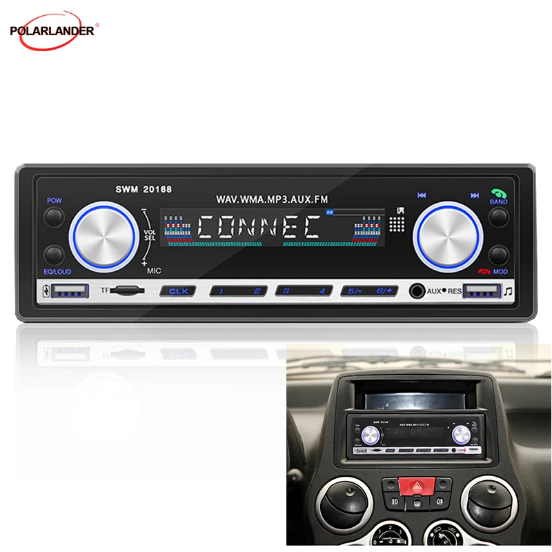 Автомобильное радио 1 Din MP3 громкая связь мобильный телефон зарядка 2 USB MP3-плеера