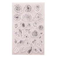 flower leaf transparent clear silicone stamp seal diy scrapbook rubber stencil coloring diary decoration office school supplies