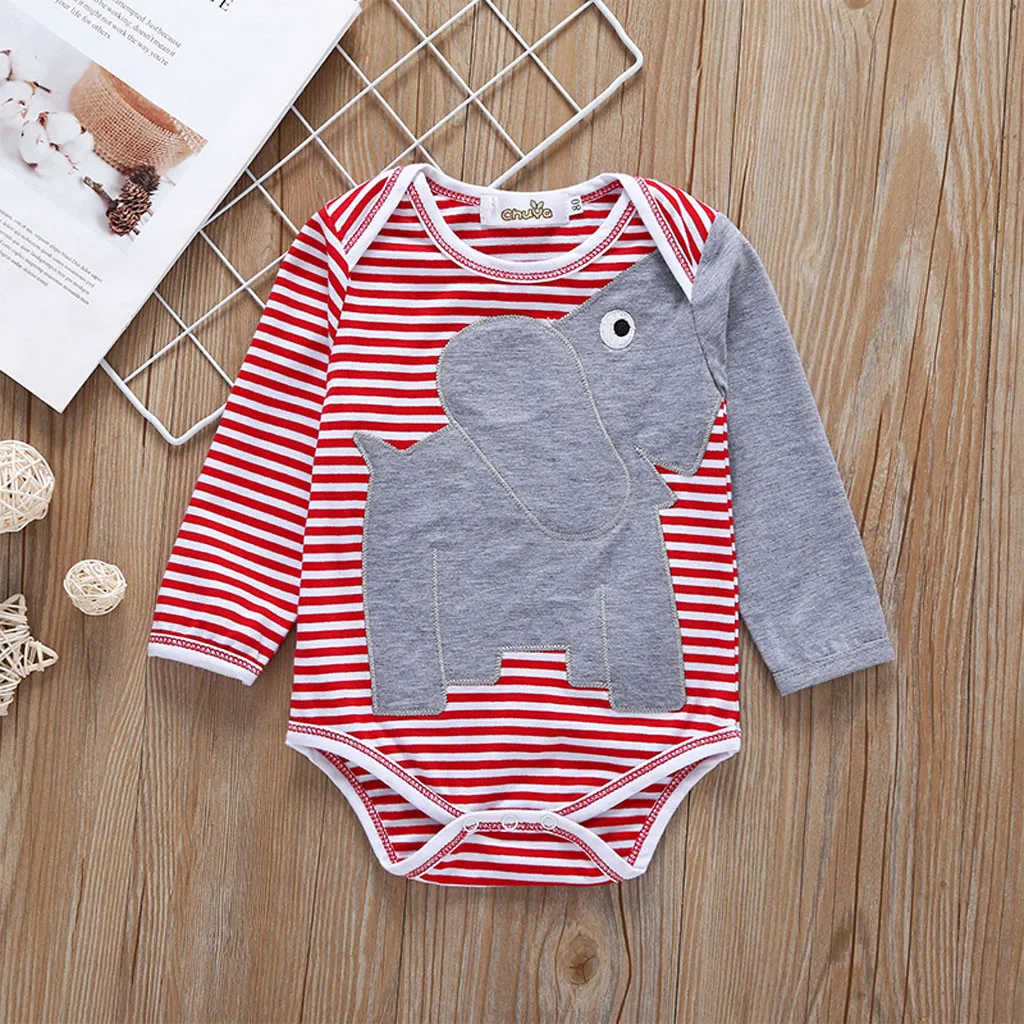 Одежда для девочек robe сумка попой малыша красно белую полоску с принтом слона