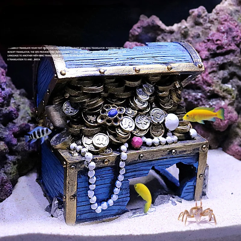 

Fish Tank Aquarium Accessories Jewelry Resin Hollow Treasure Box Beautification Decoration Craft Pet Supplies
