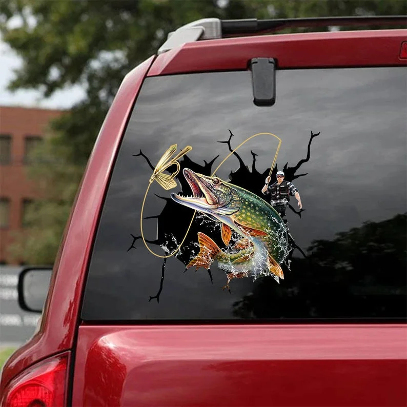 

MUSKY FISHING MEN Decals, Musky Fishing Crack Sticker For Car Window, Fishing Magnet Funny, Fisherman Sticker, Gift For Fisher