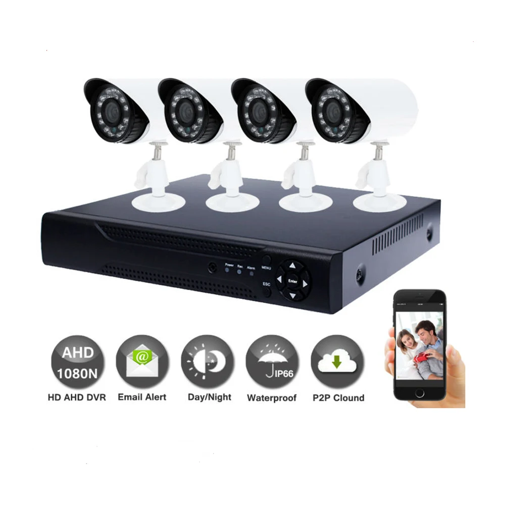 AHD камера охранного видеонаблюдения для Камера система DVR + 4 шт 2.0MP объектив