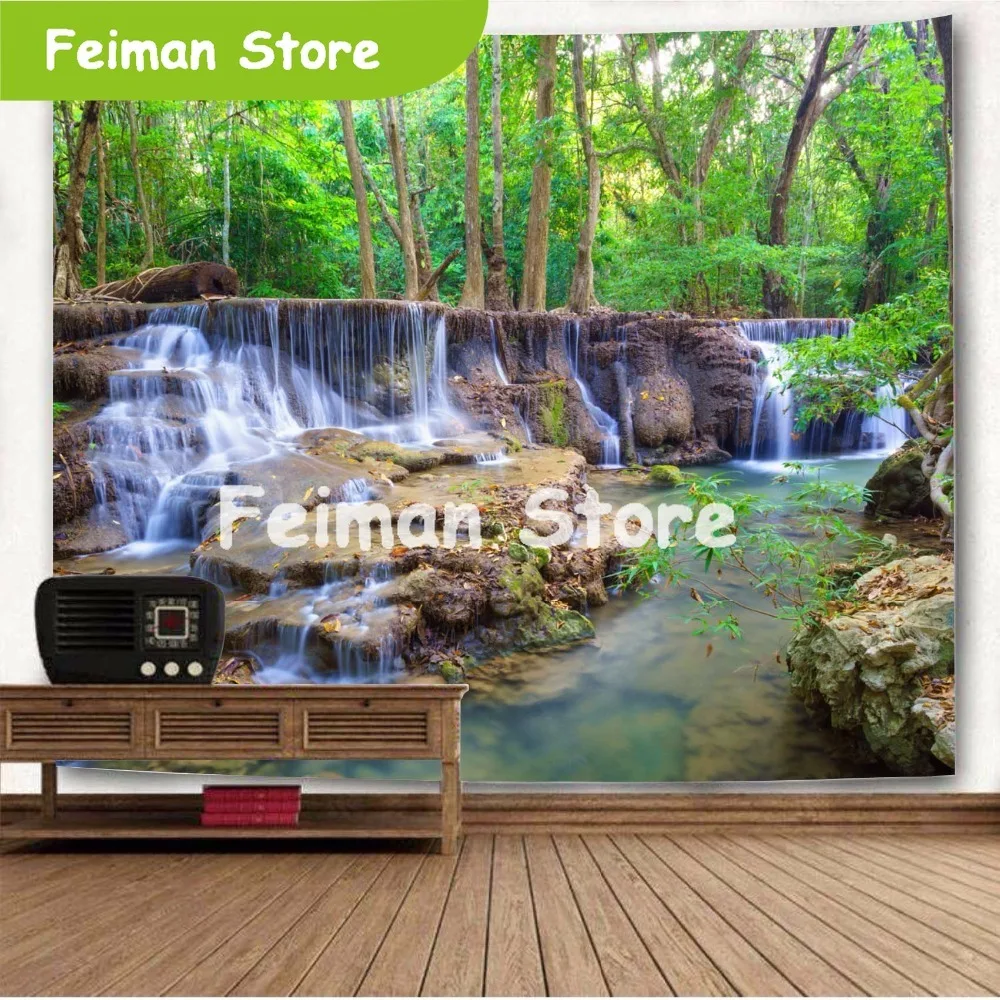 Красивый настенный гобелен ЛЕС красивый водопад Hd пейзаж пляжное полотенце