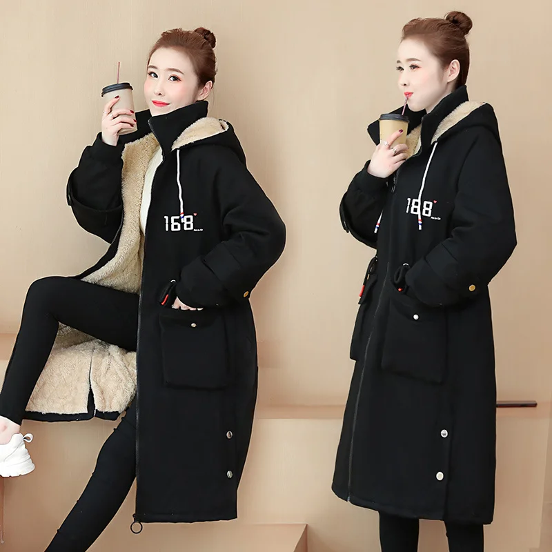 Long Thick Plush Jackets Outerwear Thickened Warm Loose Casual Winter Coat Women Cotton Oversized Clothes Coats Woman Parka