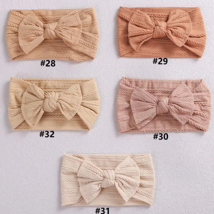 120 шт./лот детские повязки на голову с бантом нейлоновые широкий нейлоновый