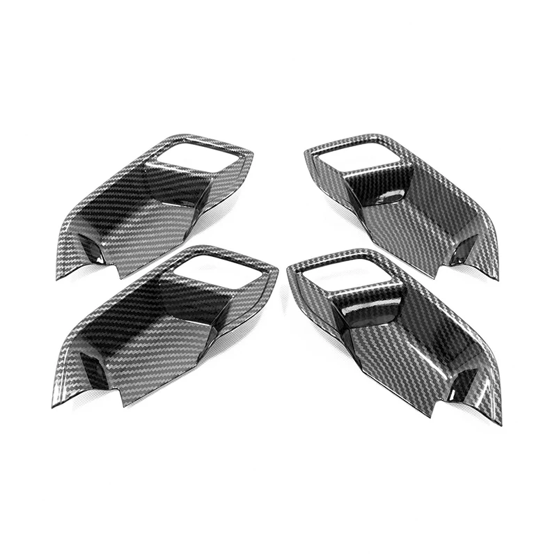 

ABS Matte/Carbon fiber LHD Car inner door Bowl protector frame Cover Trims Car Styling For Audi Q3 2019 2020 Accessories 4pcs