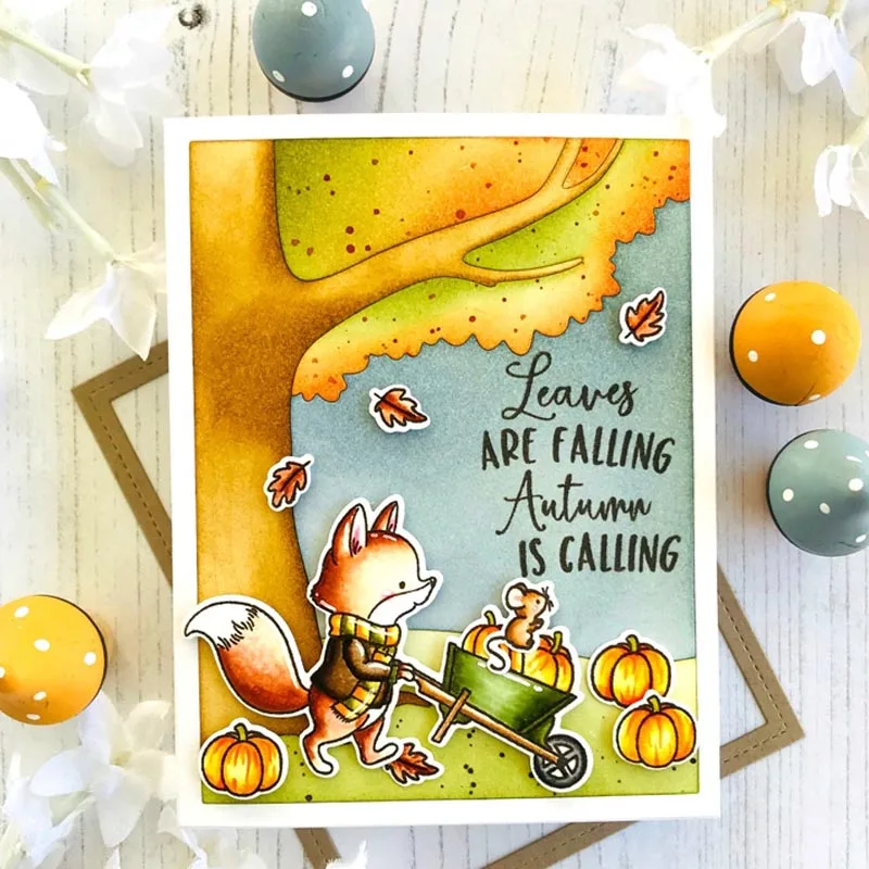 Трафареты для вырезания металлических ПАДАЮЩИХ ЛИСТЬЕВ изготовления открыток