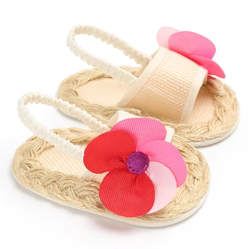 

0-18M Newborn Infant Baby Girls Flower Straw Sandals Summer Toddler Baby Girls Shoes Beach Holiday Shoes