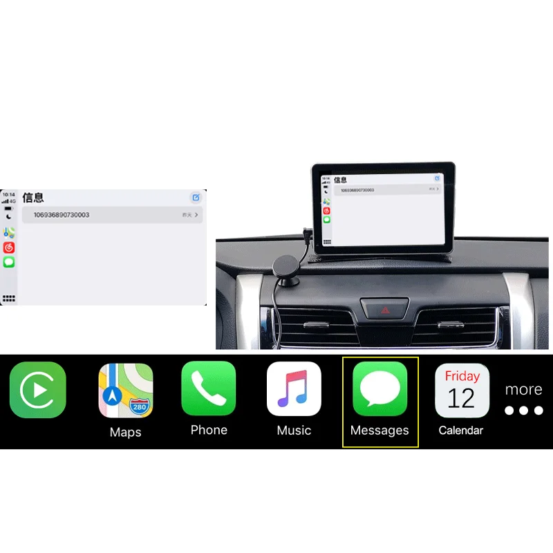 7” Universal Wireless CarPlay Touch Screen Wired Androidauto Display with bt5.0 multimedia navigation system for all cars | Автомобили и