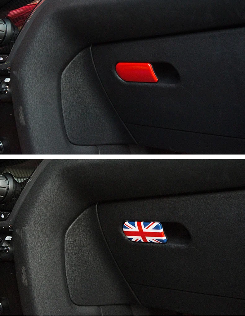 Car Glove box handle decoration Storage box cover sticker Car styling Accessories For MINI Clubman COOPER F54 F60 Countryman