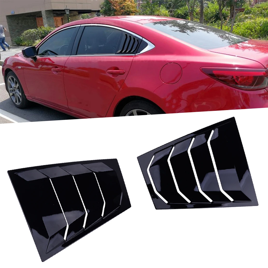 DWCX черный ABS автомобильный задний боковое окно четыре панели жалюзи