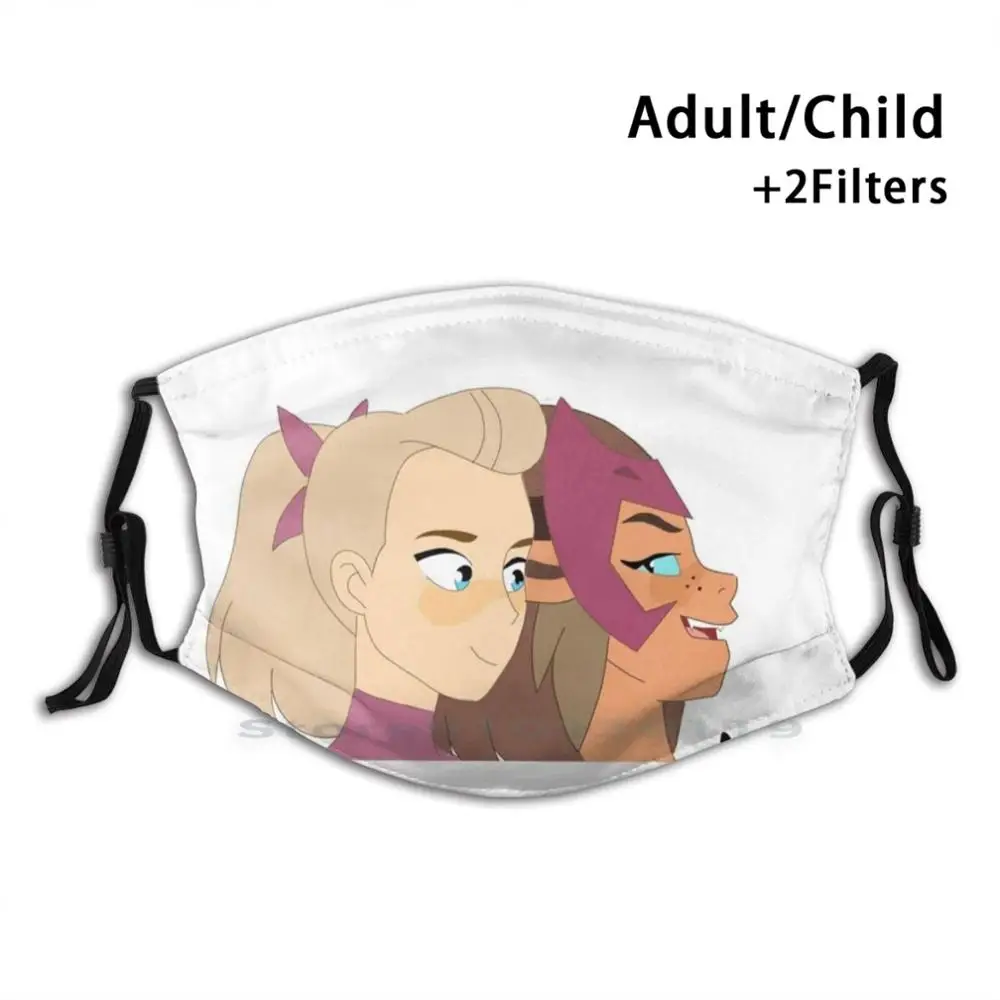 

Catradora Happy Dance Of The Princesses Reusable Mouth Face Mask With Filters Kids Catra Adore Catradora She Ra Wlw Queer She