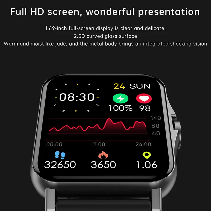 

Smart Watch Men Bluetooth Call Sport Fitness Tracker Fashion Women Smartwatch Heart Rate BP ECG Body Temperature Supports Phone