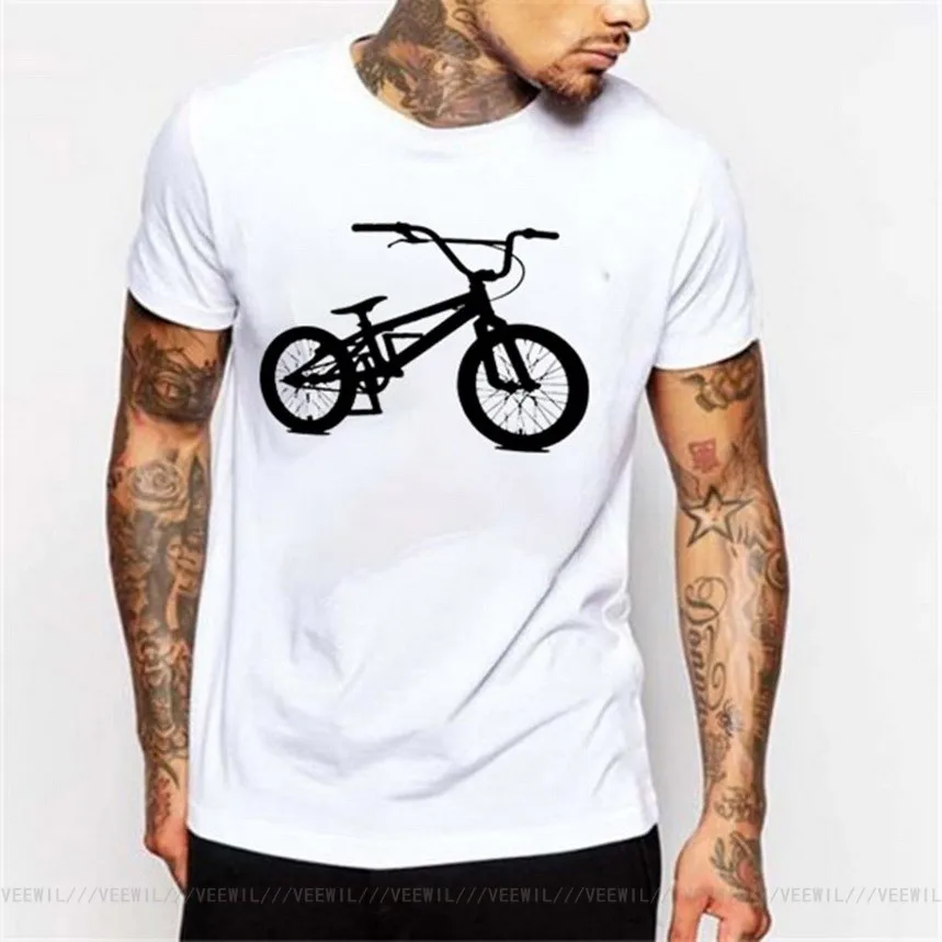 Мужские Женские футболка велосипедный Фристайл хлопок короткий рукав с круглым