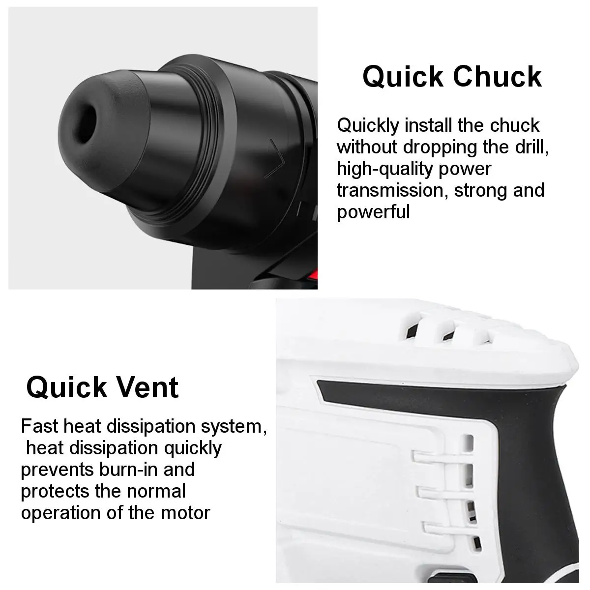 

Electric Hammer Rechargeable Brushless Cordless Rotary White Hammer Drill Impact Function Impact Drill For 18V Makita Battery