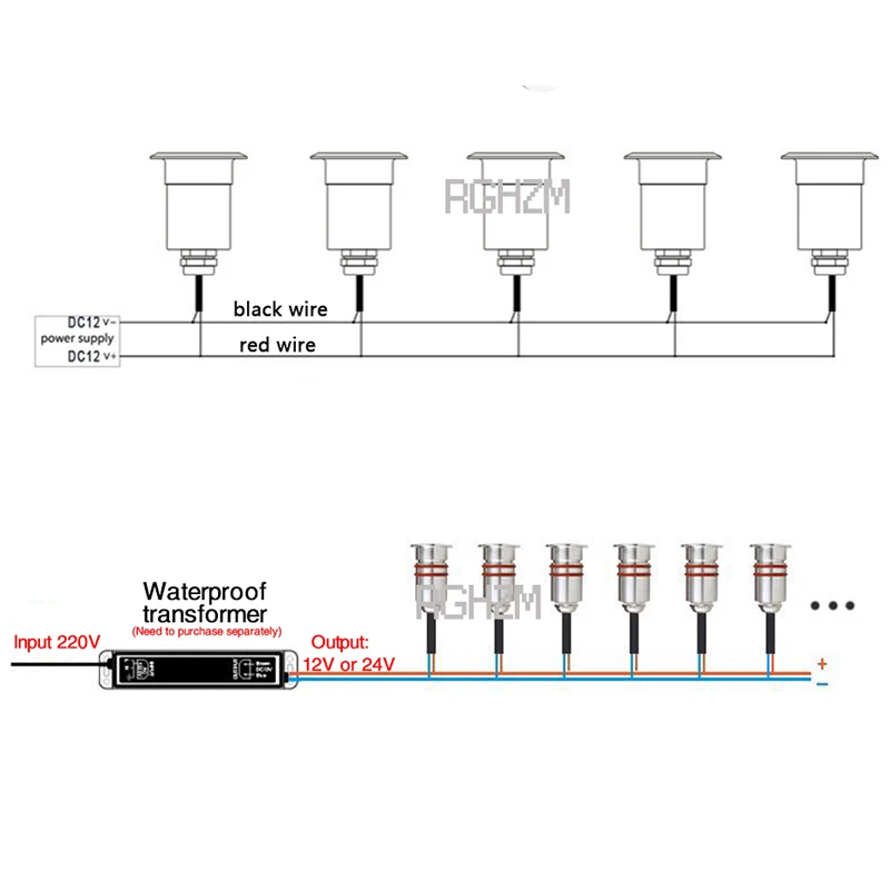 Миниатюрный светодиодный светильник для внутреннего дворика 22 мм 12 В