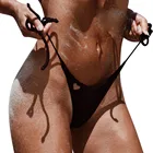 2021 горячая Распродажа кружевные стринги купальники Для женщин Плавки бикини пикантные однотонные Цвет бикини-танга бразильские купальные трусики # T1P