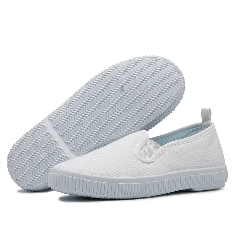 Kids Shoes for Baby Girls Leisure White Canvas Dancing Anti-Slippery Rubber Sole Boys Toddler Sneakers Trainer | Детская одежда и