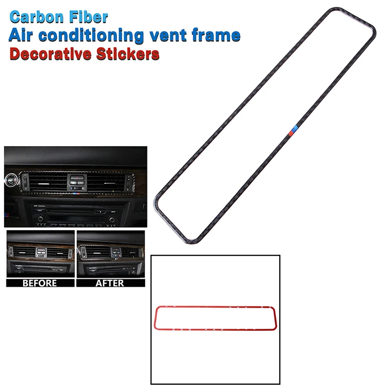 Car Center Console Panel Sticker Real Carbon Fiber Trim Fit For BMW 3 Series E90 E92 E93 2005-2012 Decorative Strip | Автомобили и