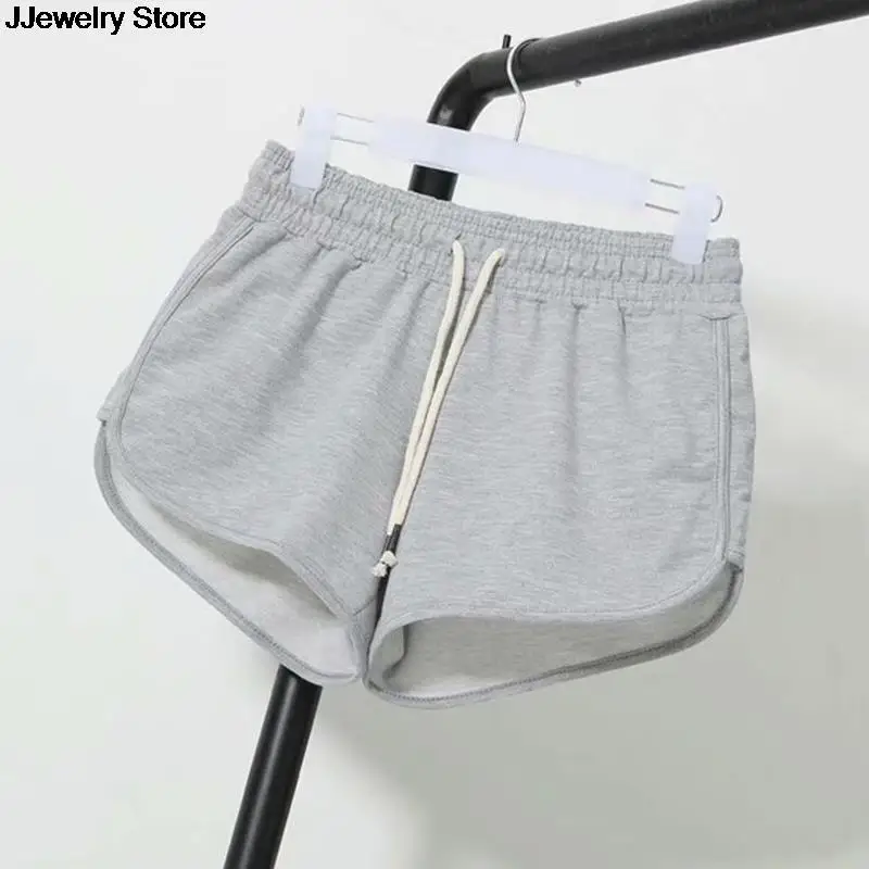 Модные летние повседневные шорты женские эластичные с высокой талией черные