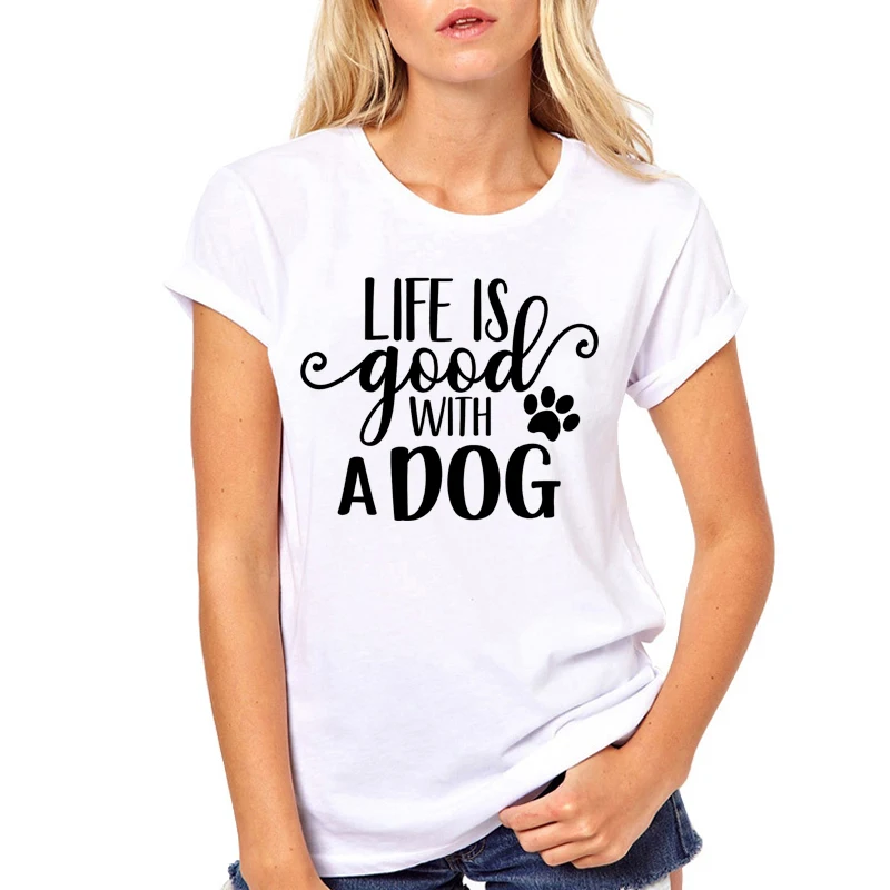 Женская одежда Member Life Is Good with A Dog Милый принт с героями мультфильмов женская
