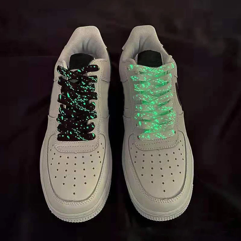 2021 New Luminous Ink Splashing Shoelaces Flat Laces Sneakers ShoeLaces Double-sided High-bright | Обувь