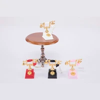 1pc doll house alloy miniature scene model doll house accessories european retromini fixed telephone pretend toy doll accesories