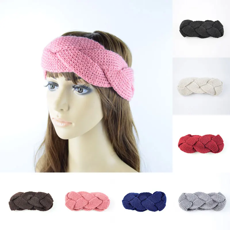 Женские вязаные повязки на голову теплые мягкие широкие держатели головных