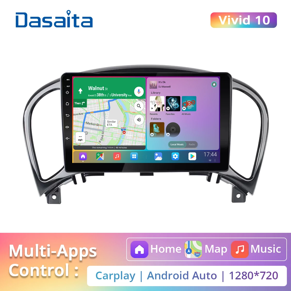 

Dasaita Vivid For nissan juke 2015 Car Radio Android GPS Navigation Carplay Android Auto GPS Navigation Video Stereo 1280*720