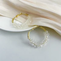 temperament high quality crystal earrings for women korean fashion jewelry hoop earrings unusual earrings accessories for girls