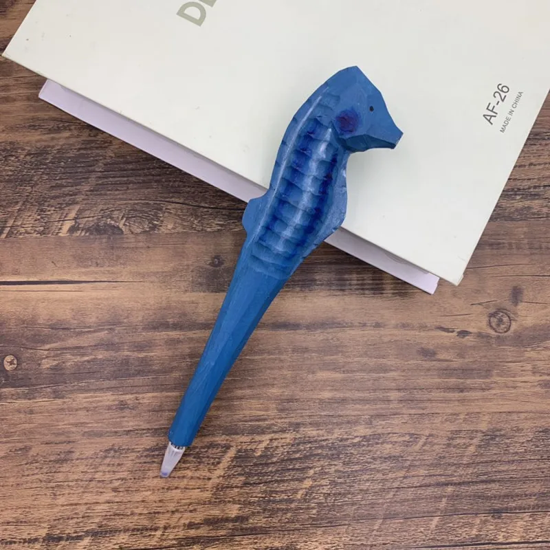 Tanie Drewniane Rzemiosło Pióro Rzeźba W Drewnie Zwierząt Długopis Marine Life Series Prezent Długopis 10 Sztuk/partia