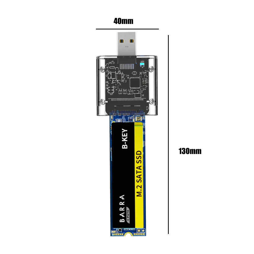 Hot Sale M2 SSD CASE SATA Chassis M.2 To USB 3.0 Adapter For PCIE NGFF M / B Key Disk Box 2230/2242/2260/2280MM | Компьютеры и офис