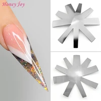 pro 9 sizes easy french smile cut v shape tips manicure edge trimmer nail cutter acrylic white french nails stainless steel
