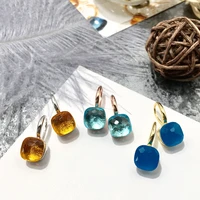 high quality candy style pendant 22 colors crystal drop earrings for women fashion jewelry le021