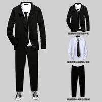 mens smart casual business blazers jacket trousers shirt three pieces set suits m40