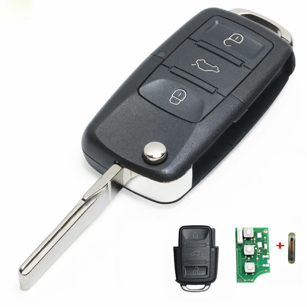 KEYECU складной дистанционный ключ с 3 кнопками 434 МГц ID48 чип для Volkswagen Crafter P/N: 2E0 959 753 A