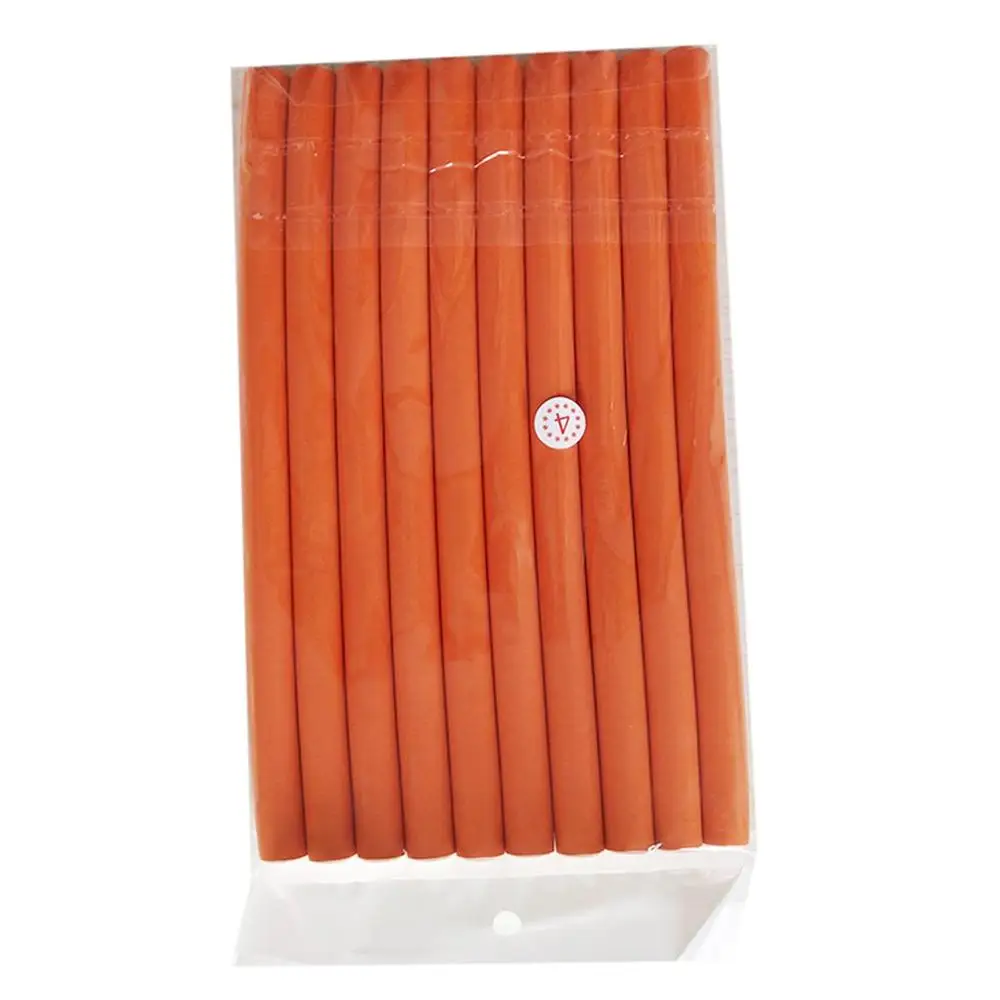 1.4x24cm orange 10PCS Hair rollers Curler Makers Soft Foam Bendy Curls DIY Styling Rollers Care Curler bagels for hair flexi rod - Цвет: 1.4x24cm orange