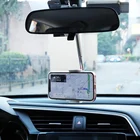 Универсальный 360 градусов вращающийся автомобиль Зеркало заднего вида мобильный телефон держатель Регулируемый кронштейн для переднего сиденья, простая в использовании держатель