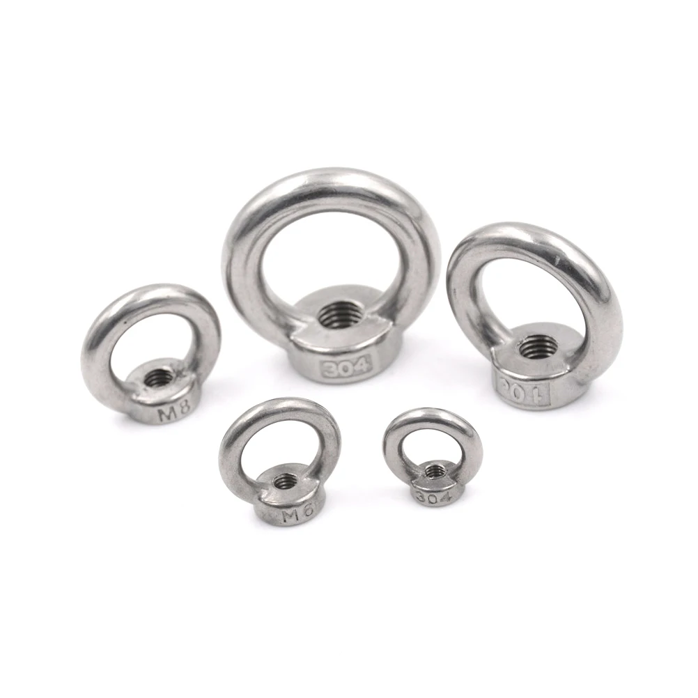 

One Piece M5/M6/M8/M10/M12 Eye Nut Stainless Steel Marine Lifting Eye nut Ring Nut Loop Hole for Cable Rope Lifting