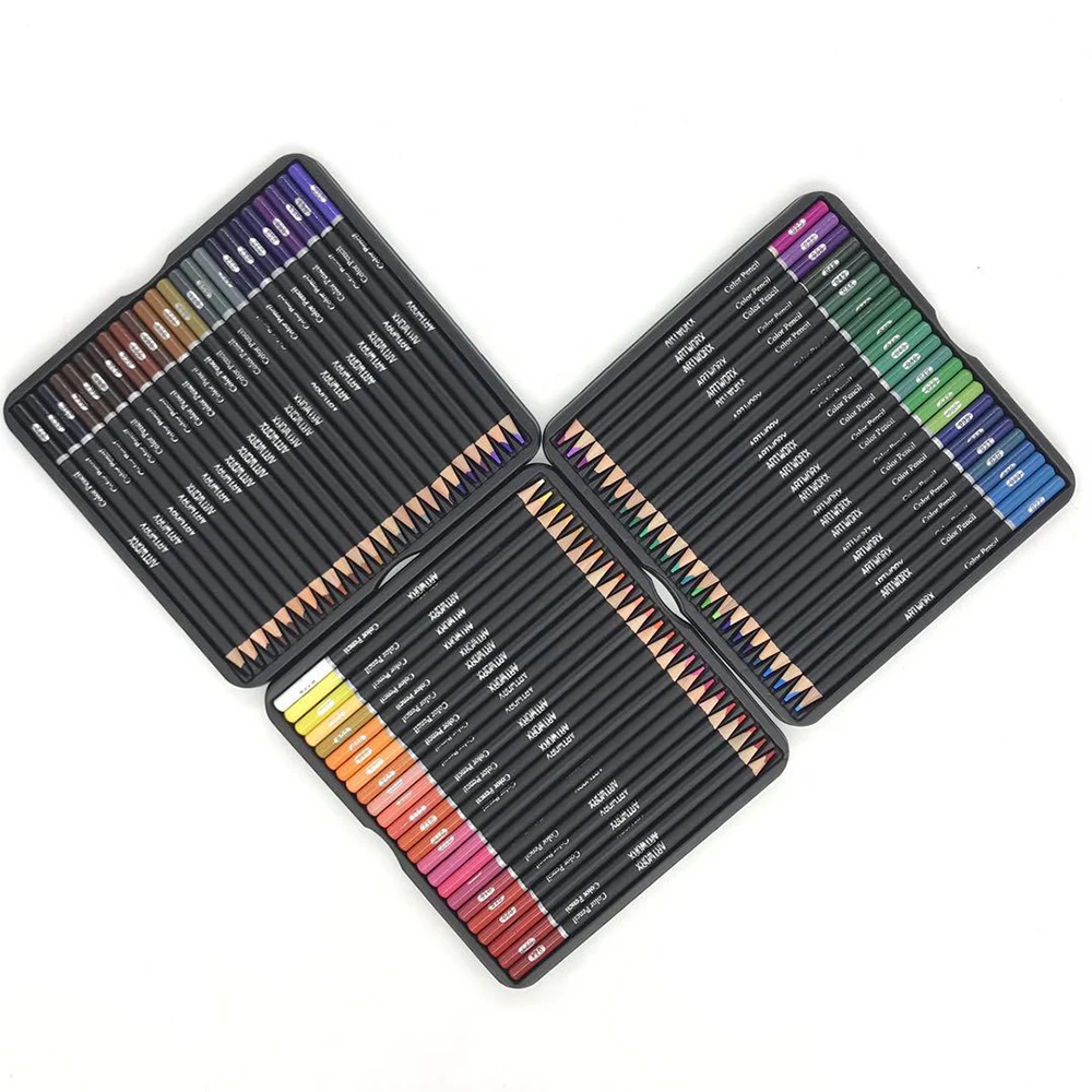 Supplies 72 Colored Pencils Profesional Set for Coloring Books New Improved Premium Artist Soft Series Lead with Vibrant Colors |