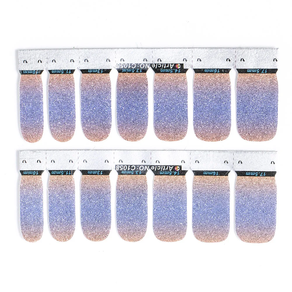 

Gradient Color DIY Nail Wraps Nails Light Color Easy Move Full Cover Nails Sticker Art Decorations Manicure Adhesive Polish