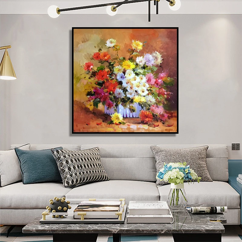 100% ручная роспись абстрактный цветок искусство Масляная живопись на холсте